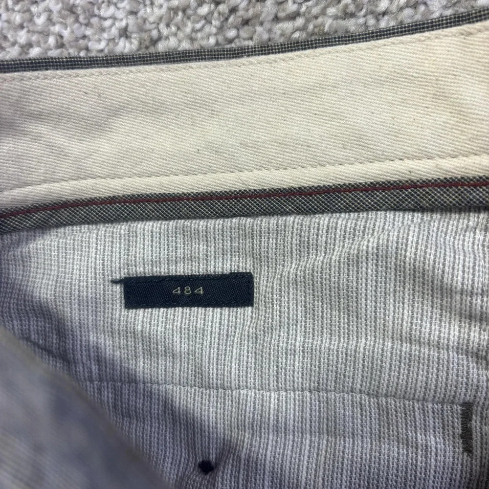 J.Crew 484 Slim Fit Pants Mens 34x32 Gray Linen Cotton Chino K6023